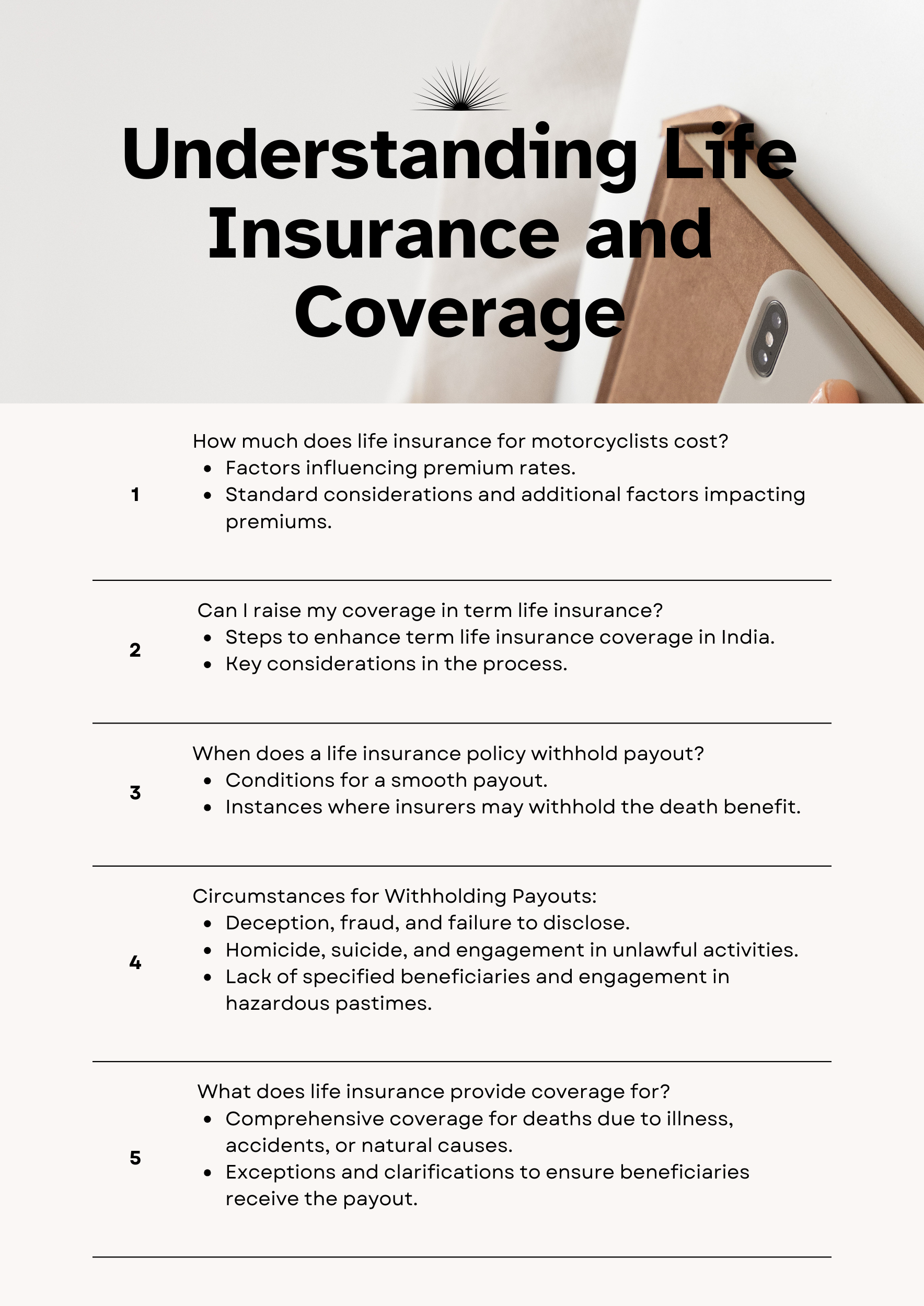an infographic of>"Understanding Life Insurance and Coverage" 